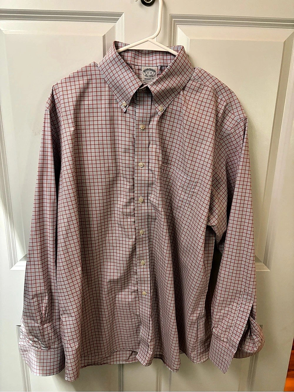 Brooks Brothers Regent Fit Non-Iron Stretch Supima Cotton Plaid Dress Shirt